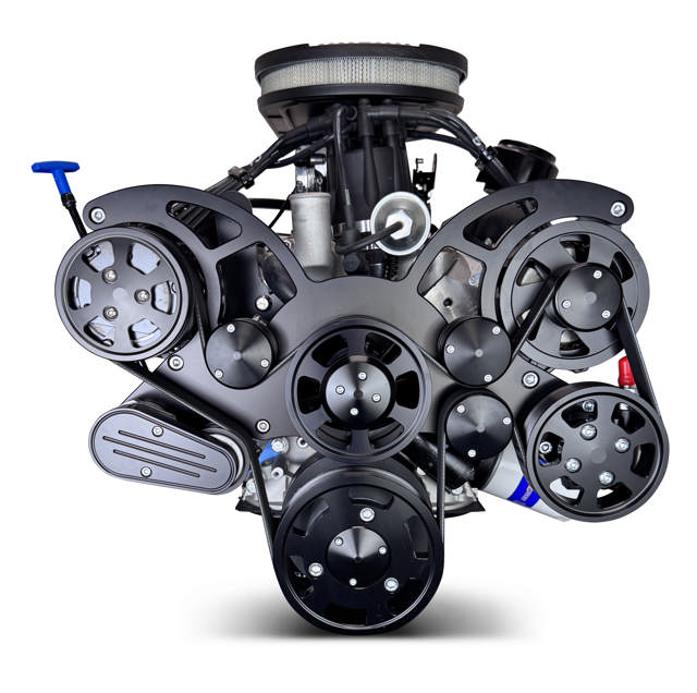 BluePrint Engines Ford Small Block Compatible 347 C.I. Mustang Edition - TKX Manual Transmission - Black Pulley Kit - Fuel Injected