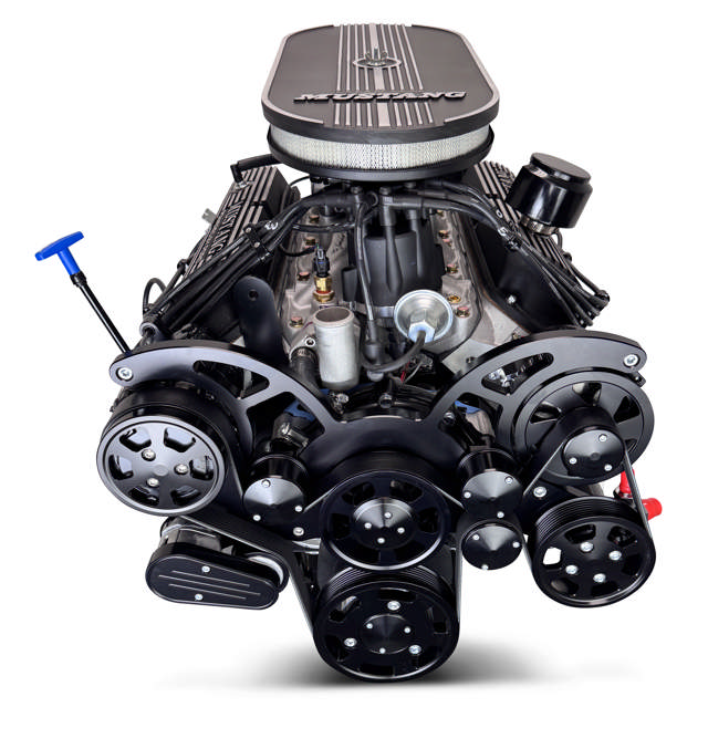 BluePrint Engines Ford Small Block Compatible 347 C.I. Mustang Edition - TKX Manual Transmission - Black Pulley Kit - Fuel Injected