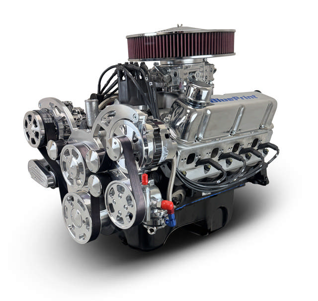 BluePrint Engines Ford Small Block Compatible 347 C.I. Deluxe Dressed - Rear Sump Oil Pan - Polished Pulley Kit - Carbureted