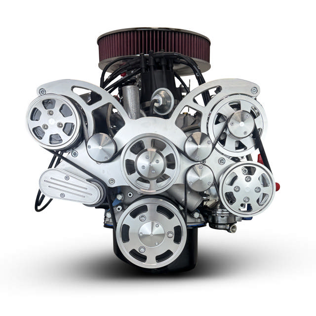 BluePrint Engines Ford Small Block Compatible 347 C.I. Deluxe Dressed - Rear Sump Oil Pan - Polished Pulley Kit - Carbureted