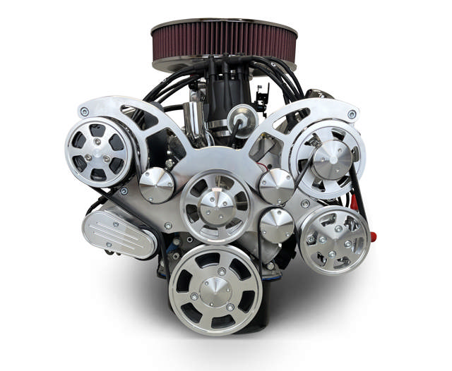 BluePrint Engines Ford Small Block Compatible 347 C.I. Deluxe Dressed - Rear Sump Oil Pan - Polished Pulley Kit - Fuel Injected