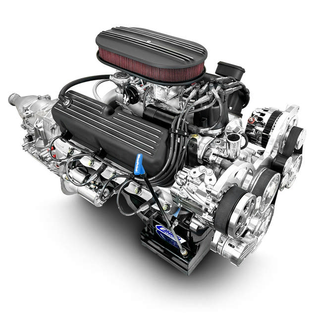 BluePrint Engines Ford Small Block Compatible 347 C.I. Mustang Edition - 4R70W Automatic Transmission - Polished Pulley Kit - Carbureted