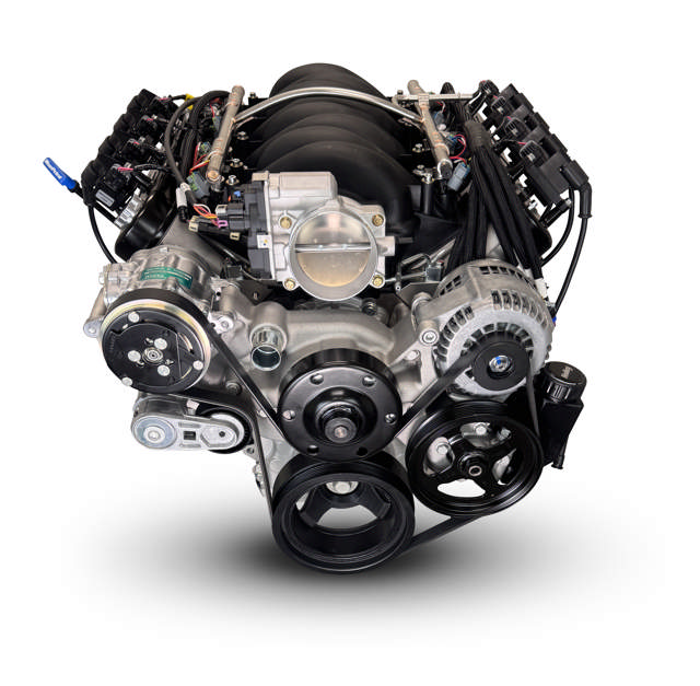 BluePrint Engines GM LS Compatible 376 c.i. Engine and 4L65/70E Automatic Transmission - Standard Edition Builder Series - Natural Pulley Kit - Holley Terminator X EFI System