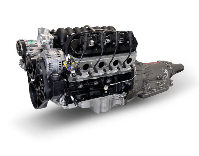 BluePrint Engines GM LS Compatible 376 c.i. Engine and 4L65/70E Automatic Transmission - Standard Edition Builder Series - Natural Pulley Kit - Holley Terminator X EFI System