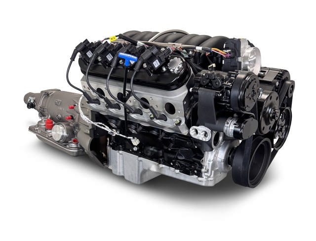 BluePrint Engines GM LS Compatible 376 c.i. Engine and 4L65/70E Automatic Transmission - Standard Edition Builder Series - Black Pulley Kit - Holley Terminator X EFI System