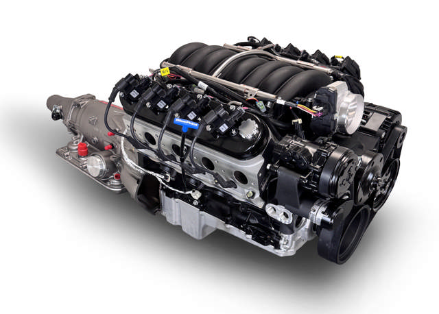 BluePrint Engines GM LS Compatible 376 c.i. Engine and 4L65/70E Automatic Transmission - Standard Edition Builder Series - Black Pulley Kit - Holley Terminator X EFI System