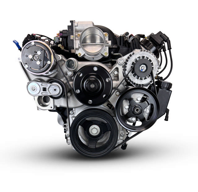 BluePrint Engines GM LS Compatible 376 c.i. Engine and TKX Manual Transmission - Standard Edition Builder Series - Natural Pulley Kit - Holley Terminator X EFI System