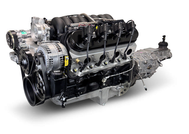 BluePrint Engines GM LS Compatible 376 c.i. Engine and TKX Manual Transmission - Standard Edition Builder Series - Natural Pulley Kit - Holley Terminator X EFI System