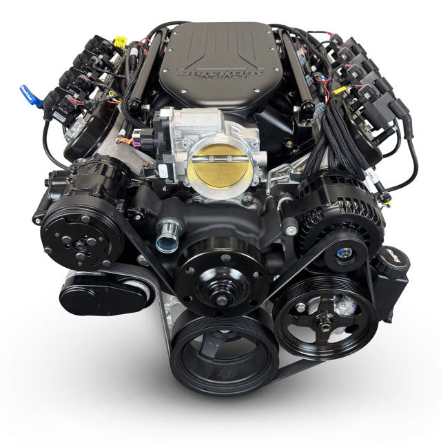 BluePrint Engines GM LS Compatible 376 c.i. Engine and T56 Manual Transmission - Standard Edition Builder Series - Black Pulley Kit - Holley Terminator X EFI System