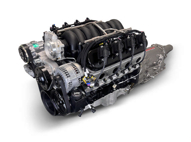 BluePrint Engines GM LS Compatible 427 c.i. Engine and 4L65/70E Automatic Transmission - Standard Edition Builder Series - Natural Pulley Kit - Holley Terminator X EFI System