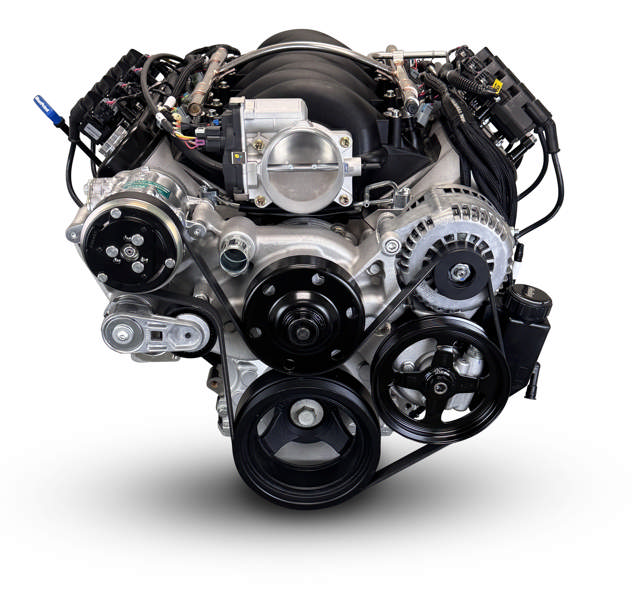 BluePrint Engines GM LS Compatible 427 c.i. Engine and T56 Manual Transmission - Standard Edition Builder Series - Natural Pulley Kit - Holley Terminator X EFI System