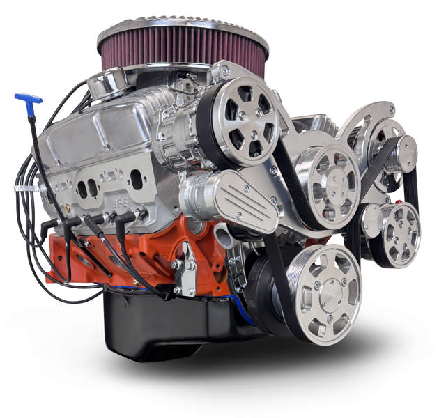 BluePrint Engines GM Small Block Compatible 327 C.I. Deluxe Dressed - Low Profile - Polished Pulley Kit - Fuel Injected