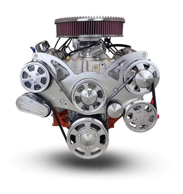 BluePrint Engines GM Small Block Compatible 327 C.I. Deluxe Dressed - Low Profile - Polished Pulley Kit - Fuel Injected