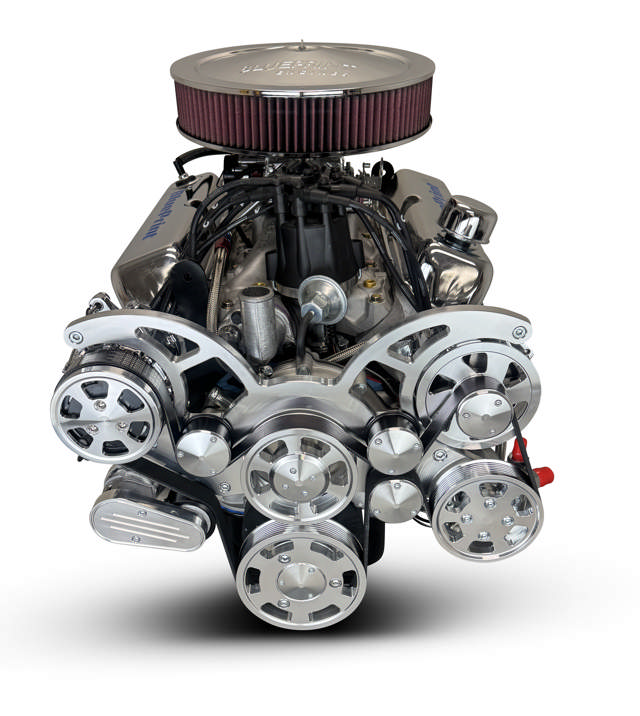 BluePrint Engines Ford Small Block Compatible 347 C.I. Deluxe Dressed - Rear Sump Oil Pan - Polished Pulley Kit - Carbureted