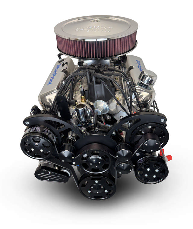 BluePrint Engines Ford Small Block Compatible 347 C.I. Deluxe Dressed - Rear Sump Oil Pan - Black Pulley Kit - Fuel Injected