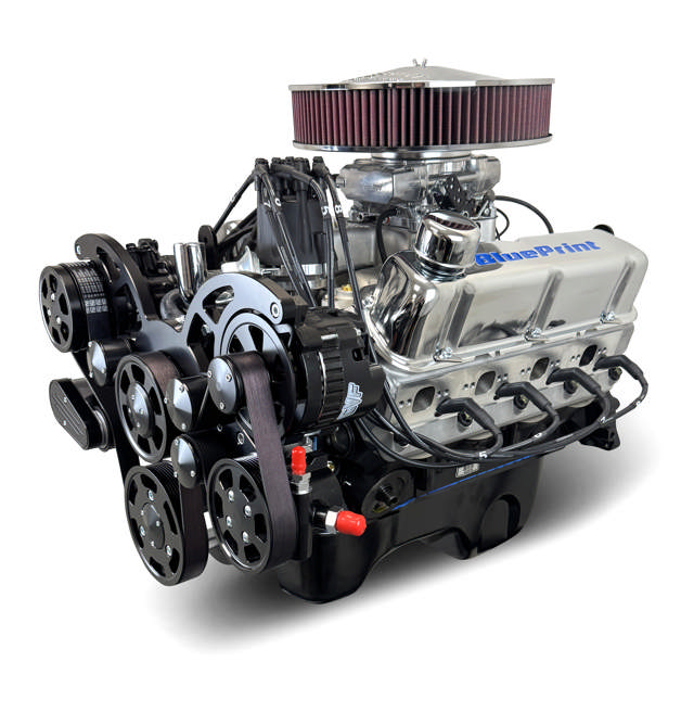 BluePrint Engines Ford Small Block Compatible 347 C.I. Deluxe Dressed - Rear Sump Oil Pan - Black Pulley Kit - Fuel Injected