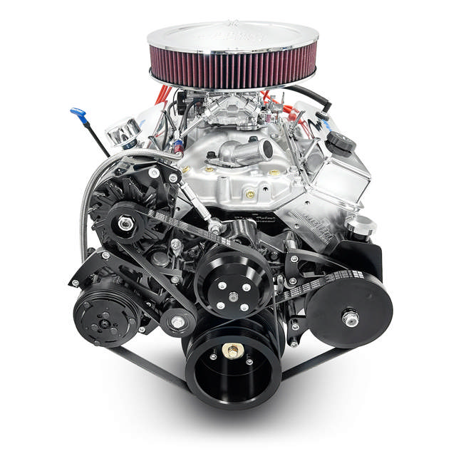 GM Small Block Compatible 350 c.i. Engine - 390 Horsepower - Deluxe Dressed - Black Pulley Kit - Carbureted
