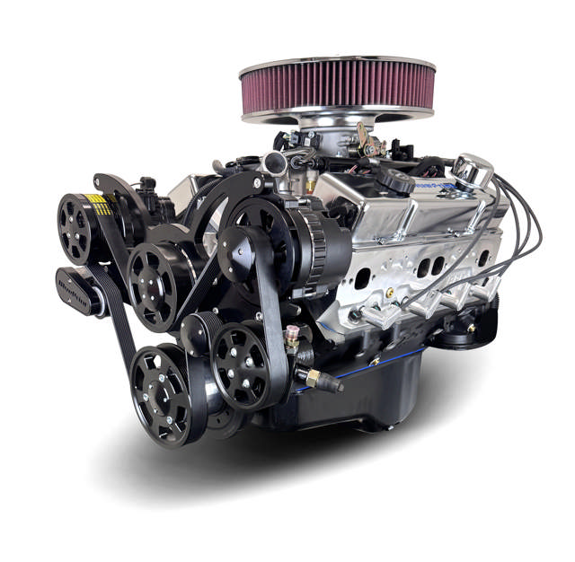 BluePrint Engines GM Small Block Compatible 383 c.i. Engine - 436 Horsepower - Deluxe Dressed - Black Pulley Kit - BluePrint Engines Calibrated ECU