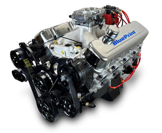 BluePrint Engines GM Big Block Compatible 496 c.i. Engine - 600 Horsepower - Deluxe Dressed - Black Pulley Kit - Fuel Injected