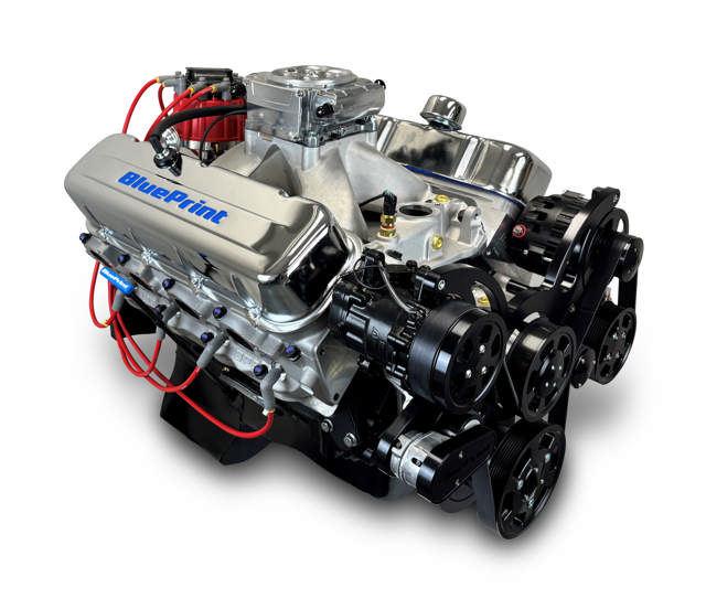 BluePrint Engines GM Big Block Compatible 496 c.i. Engine - 600 Horsepower - Deluxe Dressed - Black Pulley Kit - Fuel Injected