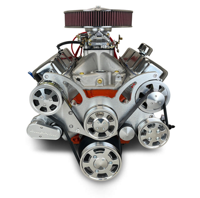 BluePrint Engines GM Big Block Compatible 540 c.i. Pro Series Engine - 670 Horsepower - Deluxe Dressed - Polished Pulleys - Carbureted