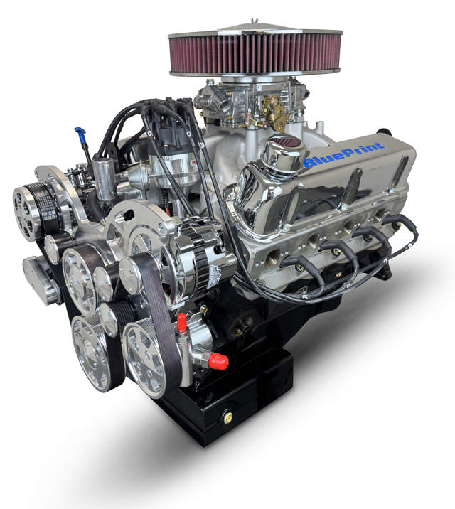 BluePrint Engines Ford Small Block Compatible Pro Series 427 C.I. Deluxe Dressed - Front Sump Oil Pan - Polished Pulley Kit - Carbureted