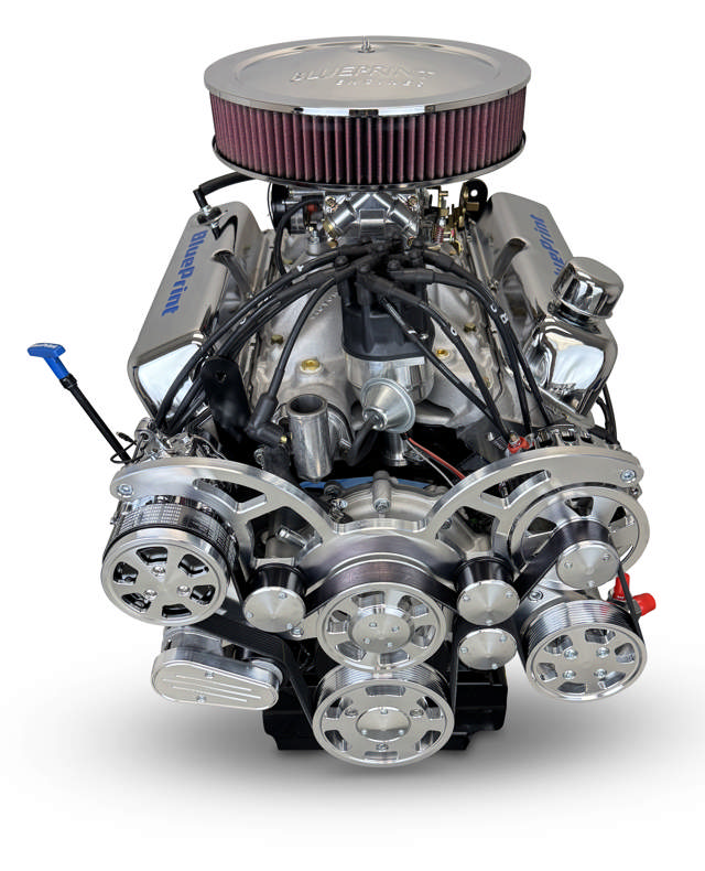 BluePrint Engines Ford Small Block Compatible Pro Series 427 C.I. Deluxe Dressed - Front Sump Oil Pan - Polished Pulley Kit - Carbureted