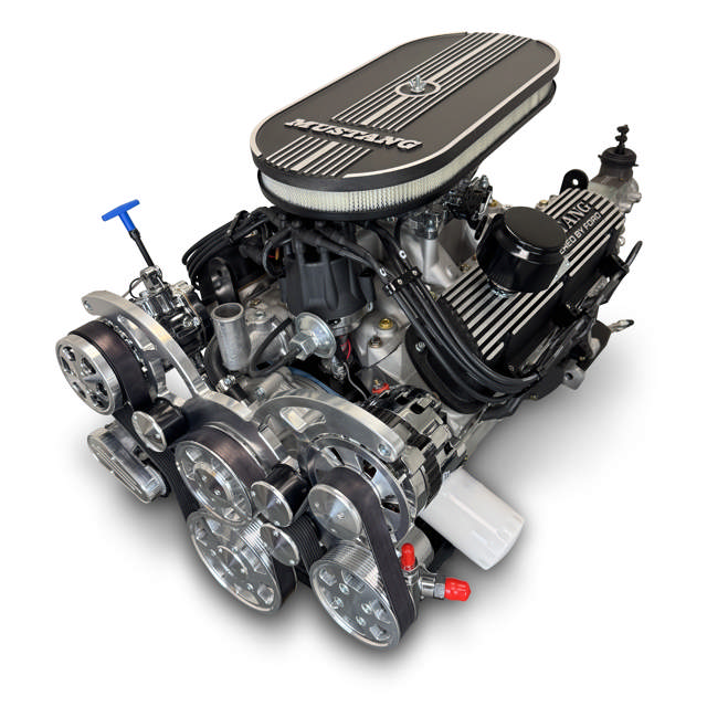 BluePrint Engines Ford Small Block Compatible 347 C.I. Mustang Edition - TKX Manual Transmission - Polished Pulley Kit - Fuel Injected