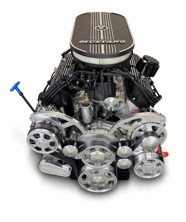 BluePrint Engines Ford Small Block Compatible 347 C.I. Mustang Edition - TKX Manual Transmission - Polished Pulley Kit - Fuel Injected