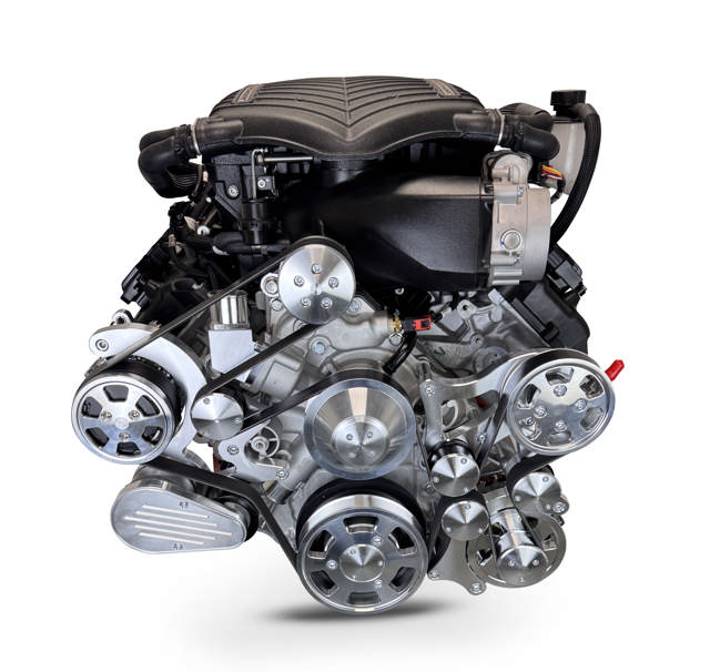 BluePrint Engines Chrysler Hemi Compatible 426 c.i. Engine and 4L80E Automatic Transmission - 872 Horsepower - Standard Edition Builder Series - Polished Pulley Kit - Supercharged