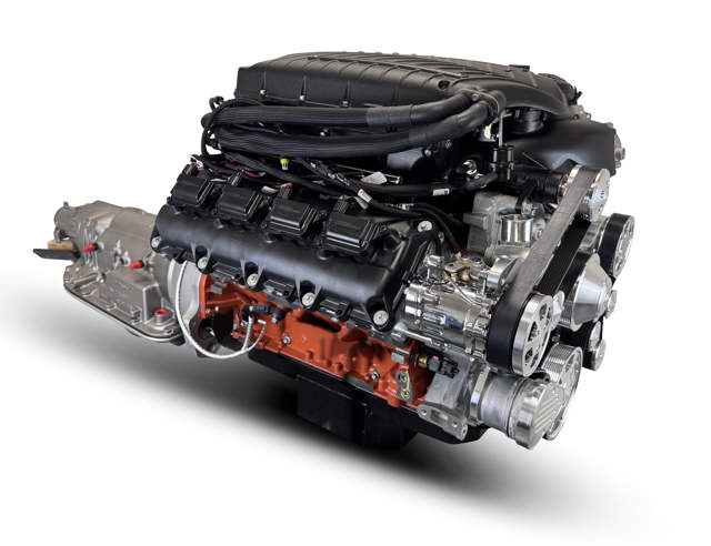 BluePrint Engines Chrysler Hemi Compatible 426 c.i. Engine and 4L80E Automatic Transmission - 872 Horsepower - Standard Edition Builder Series - Polished Pulley Kit - Supercharged