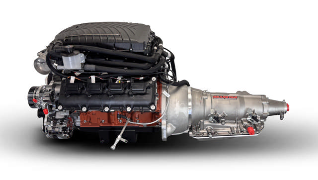 BluePrint Engines Chrysler Hemi Compatible 426 c.i. Engine and 4L80E Automatic Transmission - 872 Horsepower - Standard Edition Builder Series - Polished Pulley Kit - Supercharged