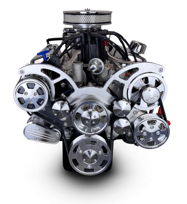 BluePrint Engines Ford Small Block Compatible 302 C.I. Deluxe Dressed - Front Sump Oil Pan - Cruiser - Polished Pulley Kit - Carbureted