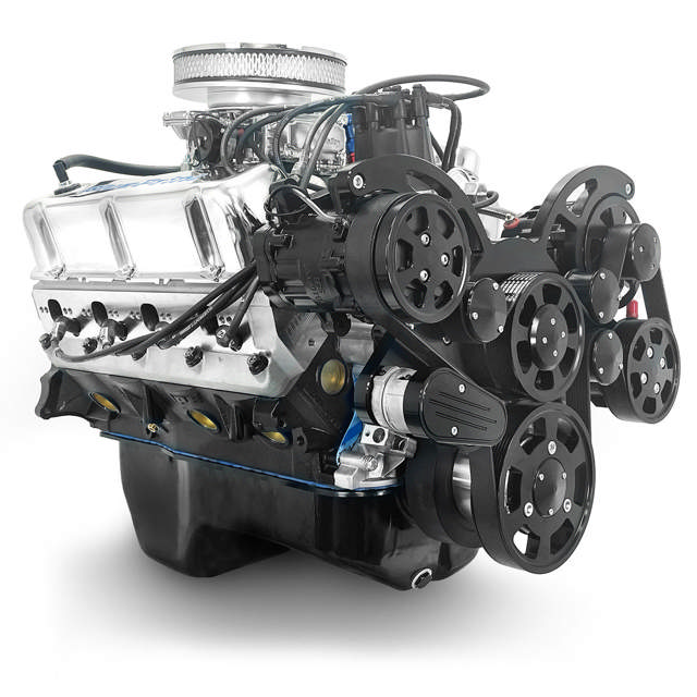 BluePrint Engines Ford Small Block Compatible 302 C.I. Deluxe Dressed - Rear Sump Oil Pan - Cruiser - Black Pulley Kit - Carbureted