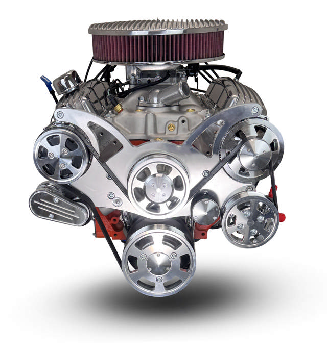 BluePrint Engines GM Small Block Compatible 327 C.I. Deluxe Dressed - Low Profile - Polished Pulley Kit - Fuel Injected