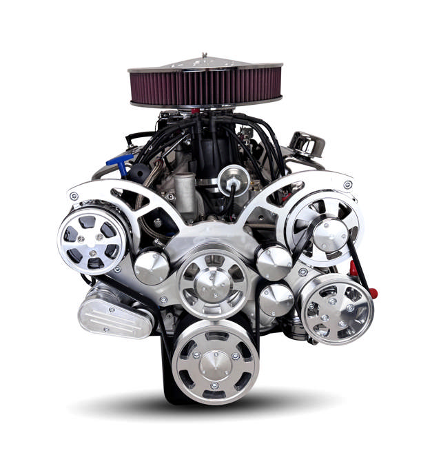 BluePrint Engines Ford Small Block Compatible 347 C.I. Deluxe Dressed - Front Sump Oil Pan - Polished Pulley Kit - Carbureted