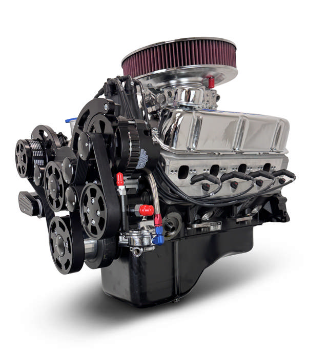 BluePrint Engines Ford Small Block Compatible 347 C.I. Deluxe Dressed - Front Sump Oil Pan - Black Pulley Kit - Carbureted