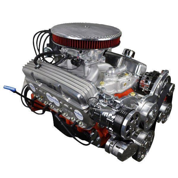BluePrint Engines GM Small Block Compatible 383 c.i. Low Profile Engine - 436 Horsepower - Deluxe Dressed - Polished Pulley Kit - Fuel Injected