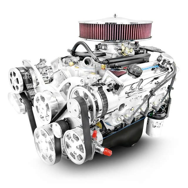 BluePrint Engines GM Small Block Compatible 400 c.i. Engine - 500 Horsepower - Deluxe Dressed - Polished Pulley Kit - Multi-Port Fuel Injected