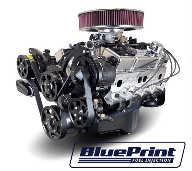 BluePrint Engines GM Small Block Compatible 400 c.i. Engine - 500 Horsepower - Deluxe Dressed - Black Pulley Kit - Multi-Port Fuel Injected