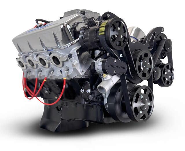 BluePrint Engines GM Big Block Compatible 454 c.i. Engine - 460 Horsepower - Deluxe Dressed - Black Pulley Kit - Fuel Injected - Cruiser