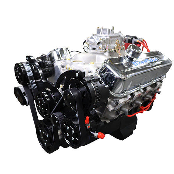 BluePrint Engines GM Big Block Compatible 496 c.i. Engine - 600 Horsepower - Deluxe Dressed - Black Pulley Kit - Carbureted