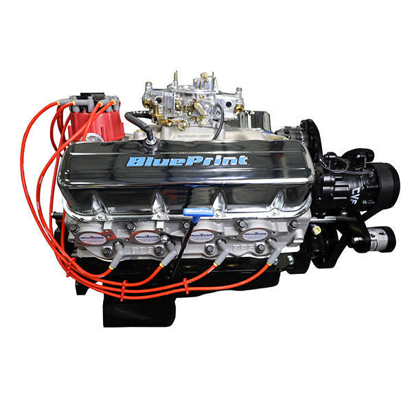 BluePrint Engines GM Big Block Compatible 496 c.i. Engine - 600 Horsepower - Deluxe Dressed - Black Pulley Kit - Carbureted