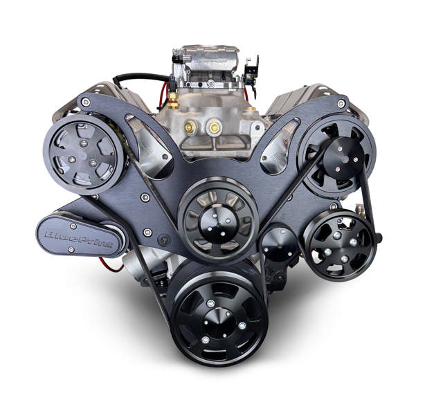 BluePrint Engines GM Big Block Compatible 496 c.i. Engine - 600 Horsepower - Deluxe Dressed - Black Pulley Kit - Fuel Injected